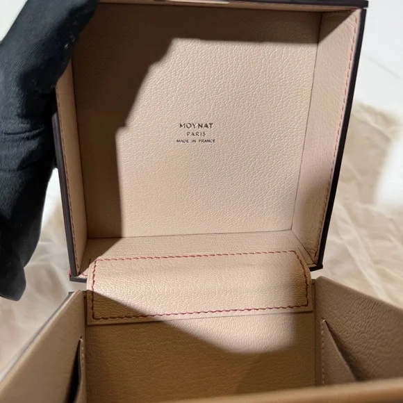AUTHENTIC Moynat Calfskin Mini Vanity Case Clutch Red